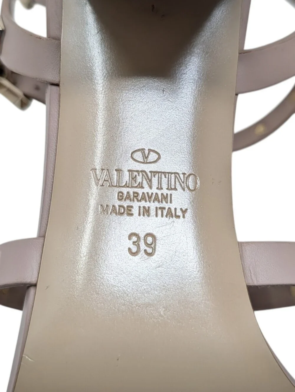 Valentino Garavani Rockstud Nude Pink Cage  60mm Gladiator Sandal Size EU 39